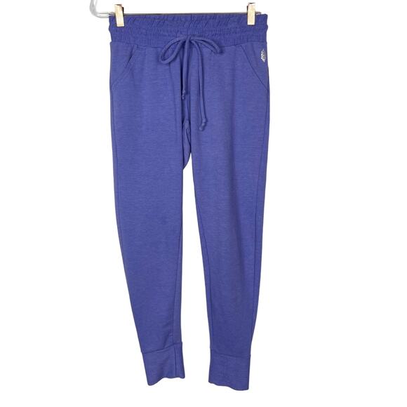 New Free People Movement Small Purple Sunny Skinny Cuffed Sweatpants Drawstring - Picture 1 of 11